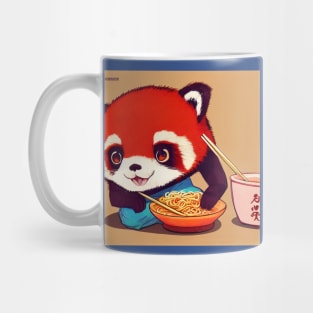 Kawaii Red Panda Eating Ramen Mug